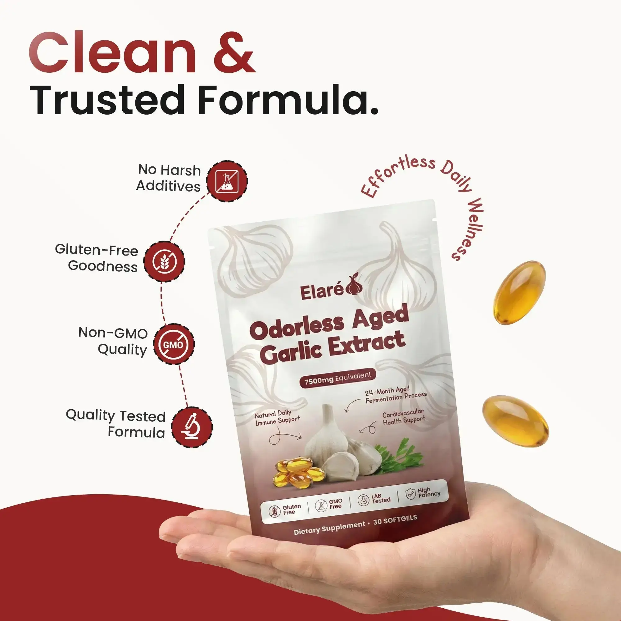 Aged Garlic Extract - 7500mg Odorless Softgels - Image 7